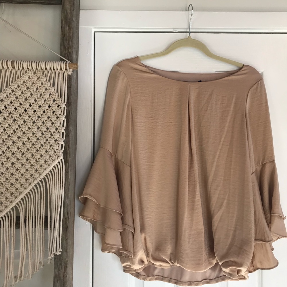 APT.9 Taupe Flowy Blouse